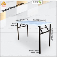 3V®️ 2' x 4' Meja Lipat / Foldable Table / Folding Banquet Table / Catering Table / Office Table with Plastic Table Top