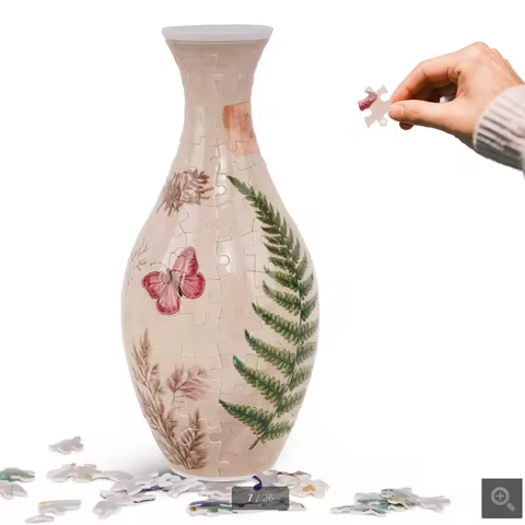 3D Vase Flower Puzzle DIY Chinese Vase for Bouquet Flower Handmade Three-dimensional Vase Puzzle Hom