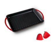 Pre-Seasoned Cast-Iron Rectangular Grill Pan with Raised Seared Lines Non-Stick Pan for Stove Tops Perfect for Steak Fish &amp; BBQ Chip ResistantCast-Iron Pan Kitchen &amp; Dining&gt;Cookware&gt;Pots &amp; Pans Skillet