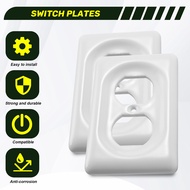 2Pack Ceramic Switch Plates Outlet Covers Switch Plate Cover White (Single Duplex)