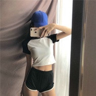 2020 Summer Sporty Crop Top & Shorts Set - Women's Fitness Leisure Wear