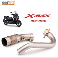 สำหรับ YAMAHA Xmax300 Xmax250 2017-2025 รถจักรยานยนต์ดัดแปลงเต็มระบบไอเสียกลางด้านหน้า Link ท่อบนท่อ