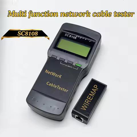 SC8108 Portable Network Meter&LAN Phone Cable Tester Meter With LCD Display CAT5 RJ45