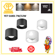 YETPLUS MODERN LED SURFACE DOWNLIGHT/SURFACE EYEBALL  7W/12W BLACK/WHITE DAYLIGHT/COOLWHITE/WARMWHITE