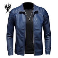 Kolar Pendirian Zip Jaket Kulit PU Lelaki Kot Borong Lelaki