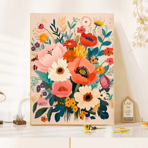 GATYZTORY Diy Picture Paint By Numbers For Adults Flowers Painting By Numbers Handmade Wall Art For 