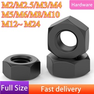Hexagonal Hex Nuts for Bolt Grade 12.9 Black M2 M2.5 M3 M4 M5 M6 M8 M10 M12~ M24 【YANJII】