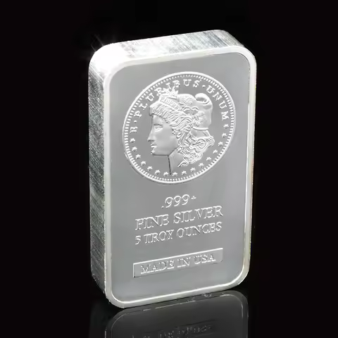 1 Piece No Magnetic Coin 5 OZ Silver Plated USA Badge Vacuum Sealed Packing Collectible Souvenir Bar