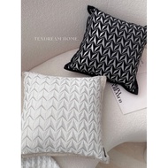 TEXDREAM Attitude Light Luxury Chenille Sofa Pillow Modern Simple Cushion Living Room with Pillow Co