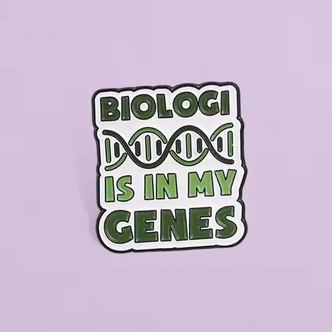 Cartoon Biology DNA Brooch Science Biology Is in My Genes Pins Badge Alloy for DIY Clothes Bags Shoe