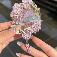 Beijing Cultural Creative Gong Wangfu Begonia Wisteria Flower Glitter Magnet Metal Refrigerator Stic