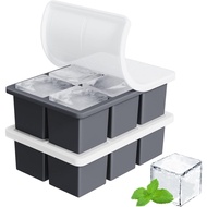 Large Ice Cube Tray for Whiskey: FDDBI Silicone Ice Cube Trays with Lid - 2Pack Big Square Old Fashi