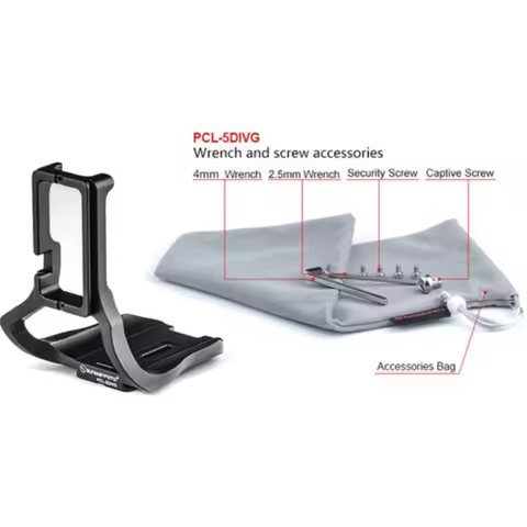 SUNWAYFOTO Tripod Head Quick Release L Plate for Canon 5D Mark IV Camera with Battery Grip L-bracket