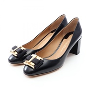 [二手] Salvatore Ferragamo Ferragamo PRATO55 女士皮革高跟鞋，未使用過。