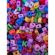 3D THICK LETTER MOTE 3D thick letter beads solid pastel ab