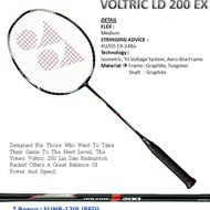 Yonex VOLTRIC LD 200EX BADMINTON Racket - HEAD HEAVY BALANCE - ORIGINAL