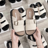 MIDU DAHYE Sandals with 3-Color 3-Segment Buckle, Suede Sandals with Soft Rubber Sole, Gentle Style