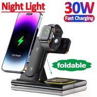 30W Wireless Charger Stand 3 in 1 For Phone 16 15 14 Pro Max  Watch 9 8 Samsung Watch 5  Fast Chargi