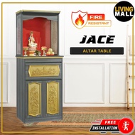 Living Mall Jace Oriental Altar Table with Top Altar Cabinet Fire Resistant Altar Cabinet