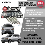 NGK Premium RX Spark Plug - Hyundai Santa Fe CM 2.4L G4KE Theta II / 2.7L V6 G6EA Mu Engine ( Year 2