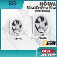Houm DE180 6inch / DE450 10inch Dual Airflow Wall Mounted Ventilation Bedroom Living Toilet Exhaust 