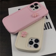 Suitable for IPhone 11 12 Pro Max X XR XS Max SE 7 Plus 8 Plus IPhone 13 Pro Max IPhone 14 Pro Max Lovely Pink White Colour Phone Case Cute Simple Rabbit Accessories