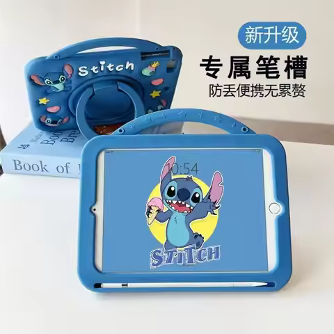 3D Cartoon Stitch Silicone Stand Tablet Protective Case For Samsung Galaxy Tab S6 A7 Lite A8 A9 Plus