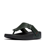 FitFlop TRAKK II Mens Leather Toe-Post Sandals - Deep Green (279-888)