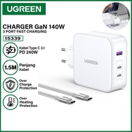 Ugreen 15339 140W GaN Fast Charger 3 Ports with Type C Cable White