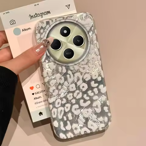 Retro White Leopard Women Phone Case for Xiaomi Redmi Note 14 13 12 11 11S 10 10S 8 9 Pro 15C 9C 13C