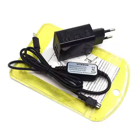 AC-L200 L200C L200D USB C Power Bank Adapter Cable + PD Charger for Sony FDR-AX60 FDR-AX700 FDR-AX53