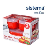 SISTEMA Heat & Eat 3 Pack Microwave Food Storage Containers with Steam Release Vent