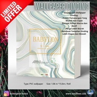 Dinding wallpaper korea Babylon motif pemandangan alam-3d-kayu-garis