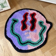 Trippy Smiling Rug Trippy Face Handmade Custom Rug Tufted Rug Gift for Friend Geek Gift Home Decor L