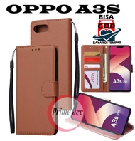 OPPO A3S FLIP CASE - LEATHER CASE FLIP UNTUK OPPO A3S / FLIP WALLET KULIT UNTUK OPPO A3S / SARUNG DO