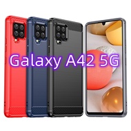 {With Electronic Invoice} Samsung Galaxy A42 5G Carbon Fiber SM-A426B Shock-Resistant Phone Case A42
