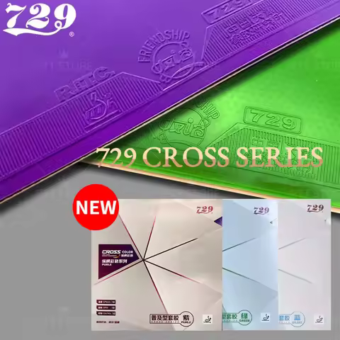 Original Friendship 729 Cross Purple Blue Green Table Tennis Rubber Tacky Pimples-in Ping Pong Color