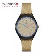 Swatch Skin Irony SUNBAKED SANDSTONE SYXM100 Beige Textile Strap Watch