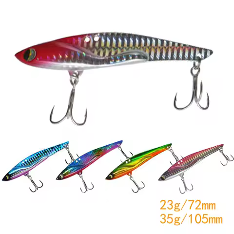 2PCS 105mm 35g 72mm 23g VIB Fishing Lures Long Casting Hard Bait Sinking Artificial Vibration Bait F