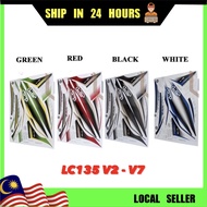 LC135 V2 V3 V4 V5 V6 V7 BODY COVER STICKER STRIPE COVER SET (7) BLACK WHITE RED LC 135 STRIPE STRIKE