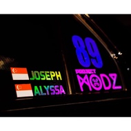 [Car Decal] SG Flag with Personalised Nme