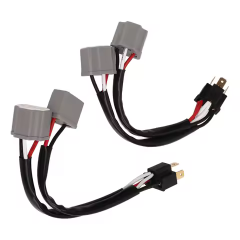 2Pcs 9003 H4 Headlights Wiring Harness Socket Adapter Male to Female 2 Way Splitter Wires for Truck 