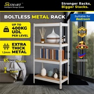 SMARTRACK Bedroom Shelf 180/210cm Tall 4/5 Level Heavy Duty Boltless Metal Rack Rak Besi Bertingkat 