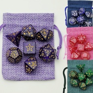 A Set of 7 Star Patterns, Role-Playing Game Dice+D & D Dice Bag (D6 D20 D10 D12 D4 D8)