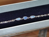 特價 澳洲opal 澳寶 歐泊 閃山雲 蛋白石 彩色 Blue Australia 純銀925 Silver 手鏈 歐泊 歐珀 bracelet vintage 情人節