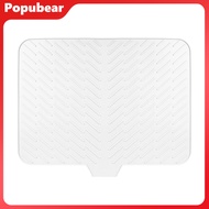 Silicone Drain Mat Quick-Drying Design Raised Ridges Bottom Slope Dish Drainer Kitchen Dining Room S