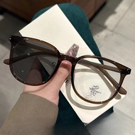 0~-400 New fashion photochromic anti-blue glasses frame women's big frame glasses big face thin myop