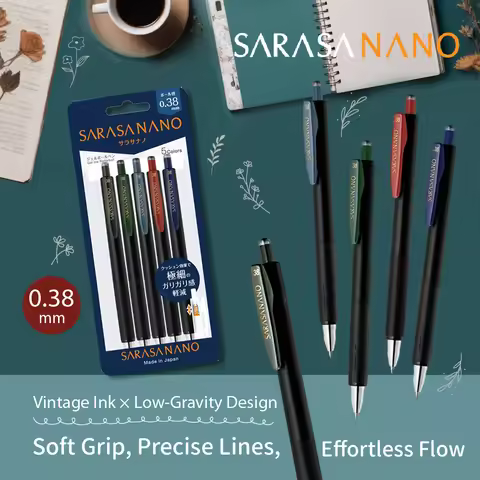 Japan ZEBRA SARASA NANO Gel Pen 0.3/0.38mm Ultra Fine Smooth Writing Ballpoint Pen with Soft Grip&Cl