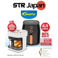 PowerPac Air fryer 4.5L with Hot Air Flow System / 4.8L with Tempered Glass Basket RAMDON COLOR (PPA
