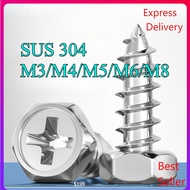 304 Stainless Steel Cross Socket Socket Self Tapping Screw Extended Hole Self Tapping Wood Screw M3/